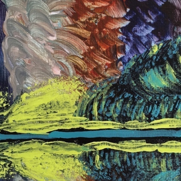 𝅺ORIGINAL Painting Colorful Abstract Landscape Small Panel - Picture 5 of 10